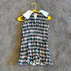 Kids Checkered Button Down Shirt - Blue and White